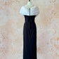 Black and white classic retro elegant Hepburn style with camellia on the waist long left lower skirt small slit slim fit satin tulle ball gown evening gown adult dress birthday gown ball gown nv4095