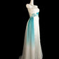 White Blue Floral Long Tulle Elegant Formal Prom Dress Evening Dress Party Dress Bridesmaid Dresses  nv4275