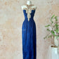 Blue Retro Elegant Halter Neck Exquisite Sequins Pearl Tassel Long Slim Sexy Prom Dress Evening Dress Adult Ceremony Dress Birthday Dress Prom Dress nv4098