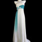 vintage white blue elegant long chiffon floor-length prom dress evening dress bridesmaid dress nv5236