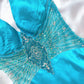 Blue exquisite beaded elegant long satin prom dress evening gown nv5238
