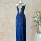 Blue Retro Elegant Halter Neck Exquisite Sequins Pearl Tassel Long Slim Sexy Prom Dress Evening Dress Adult Ceremony Dress Birthday Dress Prom Dress nv4098