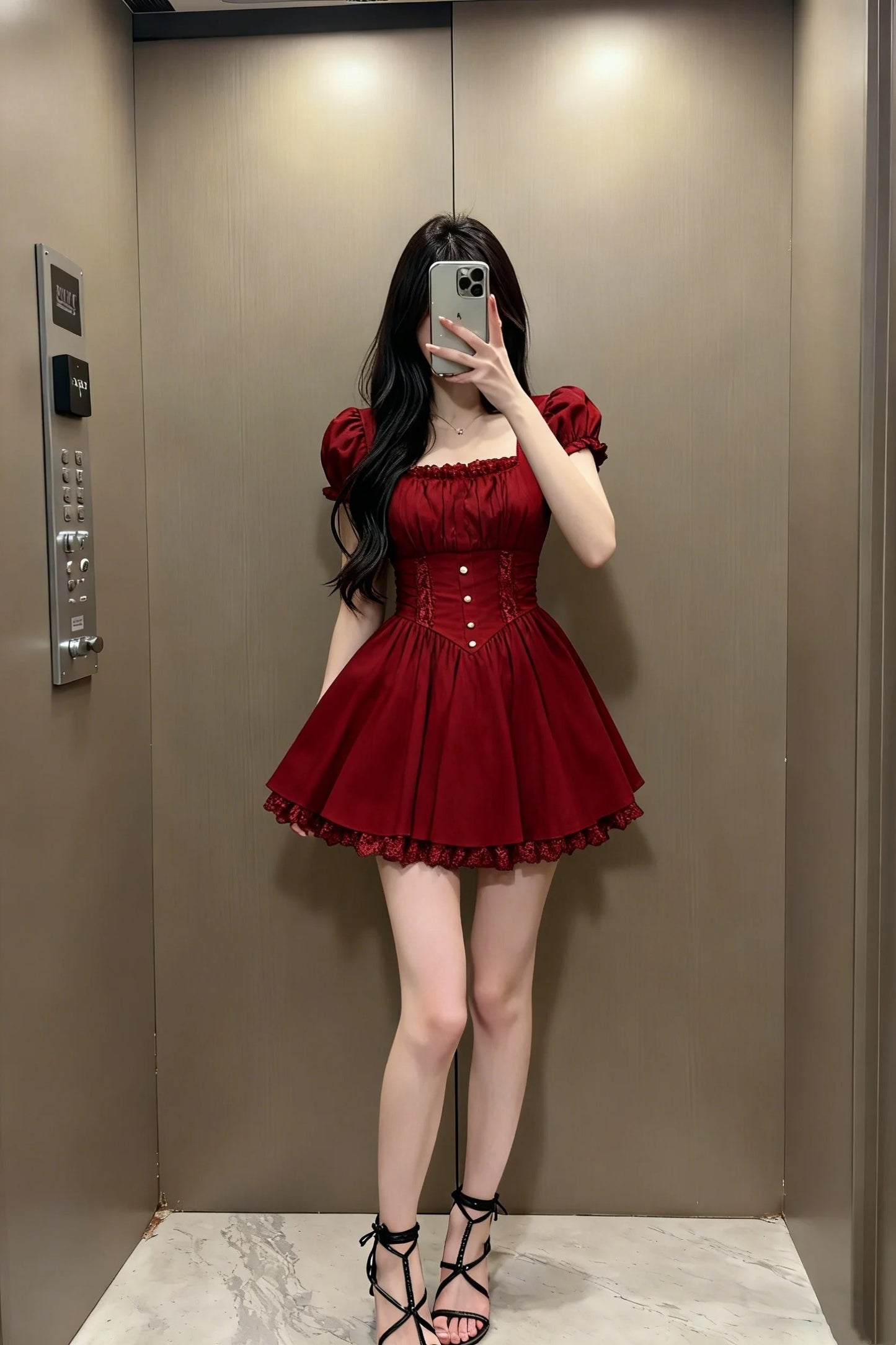 Short Satin Birthday Dress/Holiday Party Dress NV6376