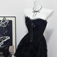 Black Vintage Elegant Delicate Lace Long Homecoming Dress Prom Dress Evening Dress Birthday Party Dress Prom Dress nv4048