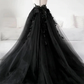 Black Lace Tulle Long Prom Gown Black Evening Dress nv42