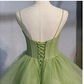 A-line Straps Tulle Green Prom Dress nv13