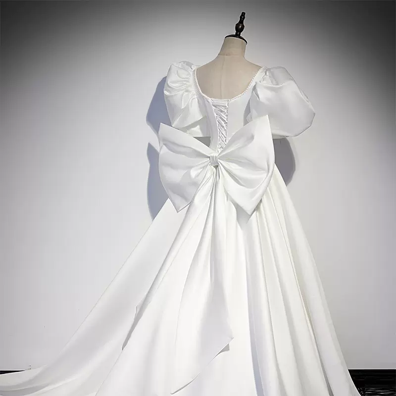White stain  Long  prom dress evening dress wedding dress nv121