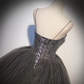 Gray tulle Long  prom dress evening dress nv69