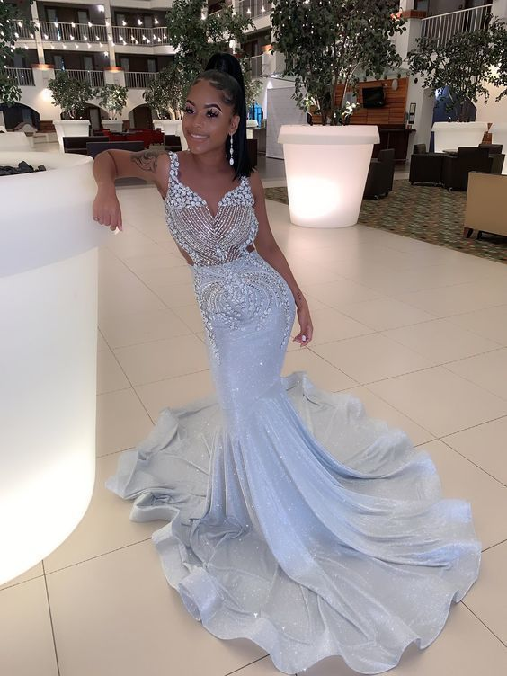 Mermaid formal dress ,shiny prom dress nv842