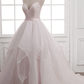 Chic Ball Gown Tulle & Organza Wedding Dresses with Beaded Embroidery & Ruffles nv605