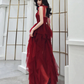 Burgundy Sweetheart Tulle Long Prom Dress, Burgundy Evening Dress nv582
