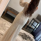 White Sequins One Shoulder Prom Dress with Slit nv671