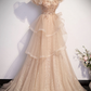 CUTE TULLE LONG A-LINE PROM DRESS WITH BEADING nv602