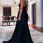 Black One Shoulder Mermaid Prom Dress nv691