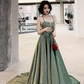 Unique backless long prom dress, green evening dress nv588