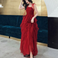 Burgundy Sweetheart Tulle Long Prom Dress, Burgundy Evening Dress nv582