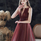 Sleeveless bridal prom gown, new, summer, red gradient prom dress, v-neck party dress nv618