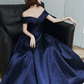 AMAZING EVENING DRESS A-LINE BATEAU NECK FLOOR-LENGTH SHORT SLEEVES LACE-UP PLEATED SATIN FABRIC EVENING DRESS nv616