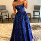 Sparkly Red Long Prom Dress with Pockets nv638