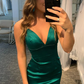 Sheath Spaghetti Straps Green Short Homecoming Dresses,Sexy Backless Night Dress Party Short nv727