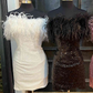 Strapless Purple Tight Homecoming Dress with Feather nv913