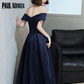 AMAZING EVENING DRESS A-LINE BATEAU NECK FLOOR-LENGTH SHORT SLEEVES LACE-UP PLEATED SATIN FABRIC EVENING DRESS nv616