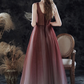Sleeveless bridal prom gown, new, summer, red gradient prom dress, v-neck party dress nv618
