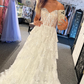 Light Blue Lace Sweetheart Tiered Long Prom Dress with Slit nv857