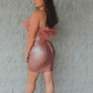 Strapless Purple Tight Homecoming Dress with Feather nv913