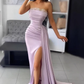 MERMAID STRAPLESS LACE FLOOR-LENGTH SLEEVELESS BACKLESS HIGH SPLIT PROM DRESS nv329