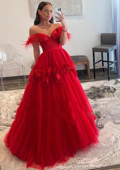 Red Ball Gown Prom Dresses,Hoco Dresses,Sweeth 16 Party Dresses nv1033