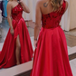 Gorgeous Cut Mirror Sequined Top Red Long Party Dress nv972