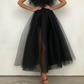 Sexy Black Tea Length Strapless Prom Dresses nv552