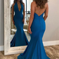 Gorgeous Mermaid Halter Sleeveless Backless Deep V-neck Zipper Prom Dresses nv157