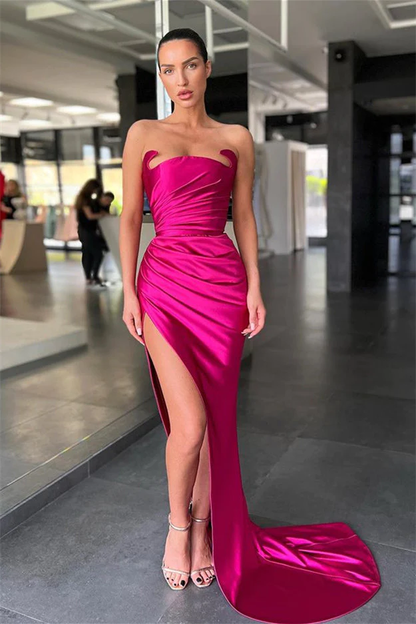 Classic Sleeveless Amazing Split Mermaid Evening Dresses nv376