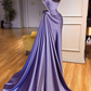 luxury beaded evening dresses long elegant mermaid purple satin modest amazing sleeveless formal party dresses nv405