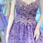 Lavender Floral Appliques A-Line Short Homecoming Dress nv234