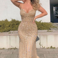 Luxurious Mermaid Sweetheart Champagne Long Prom Evening Dresses nv301