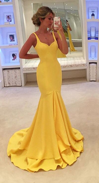 New Arrival Yellow Prom Dress,Mermaid Evening Dress,Long Evening Gown,Formal Dress nv519
