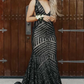 Light Purple Deep V Neck Sequin Mermaid Prom Dress nv637
