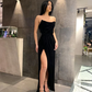 Black party long prom dress nv499