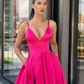 Satin Long Prom Dresses with Wide Waistband nv193