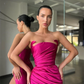 Classic Sleeveless Amazing Split Mermaid Evening Dresses nv376