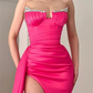 NEW ARRIVAL SLEEVELESS SEQUINS A-LINE SLIT PROM DRESS nv324