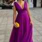 A-line V-neck Strap Sleeveless Floor-length Prom Dress nv181