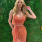 Sexy Spaghetti Strap Mermaid Side Slit Long Prom Dresses nv377