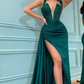 High Side Slit Long Prom Dresses, Sexy Prom Dresses, Evening Party Dresses nv299