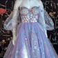 Light Purple A-line Tulle Floral Off Shoulder Sweetheart Evening Prom Dresses nv449
