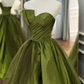 Green Long Prom Dresses, Green Satin Formal Long Evening Dress nv545