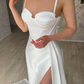 ELEGANT IVORY SWEETHEART MERMAID PROM DRESS WITH HIGH SPLIT  nv373